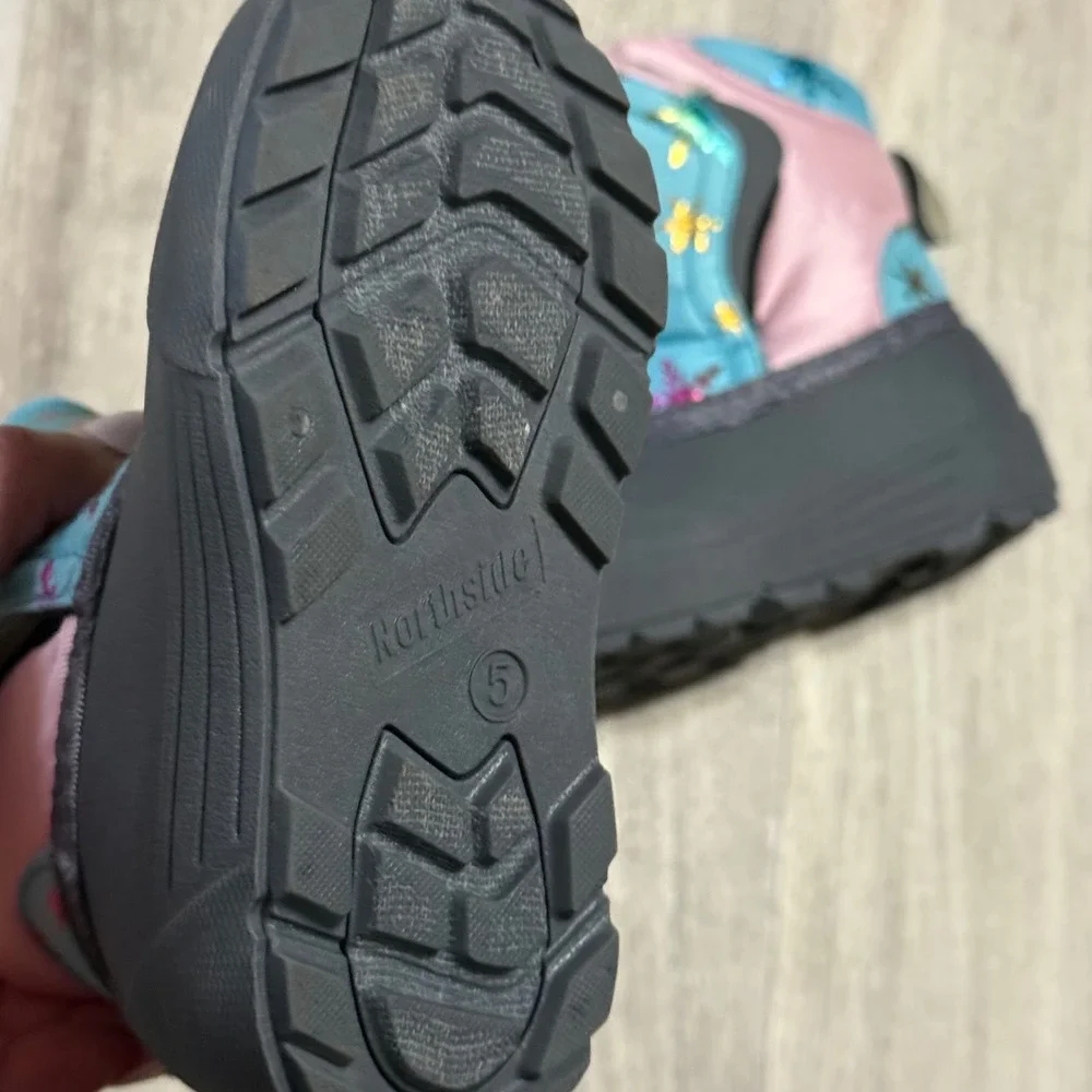 Northside Kids Snowflake Snow Boots Pink Turquoise 3M Thinsulate Size 5 Toddler